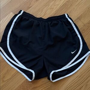 Nike Women's Black and White Athletic Shorts